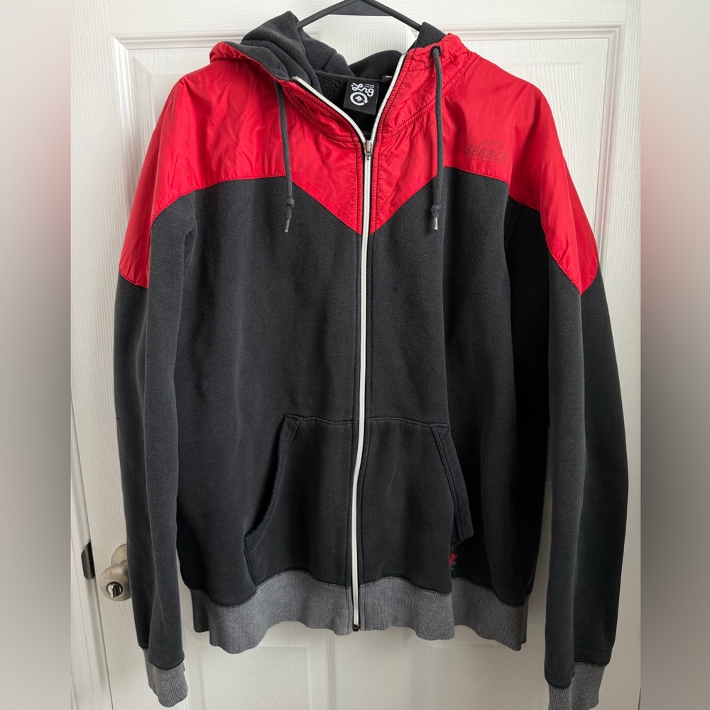 LRG Black and Red Zip-Up Sweater